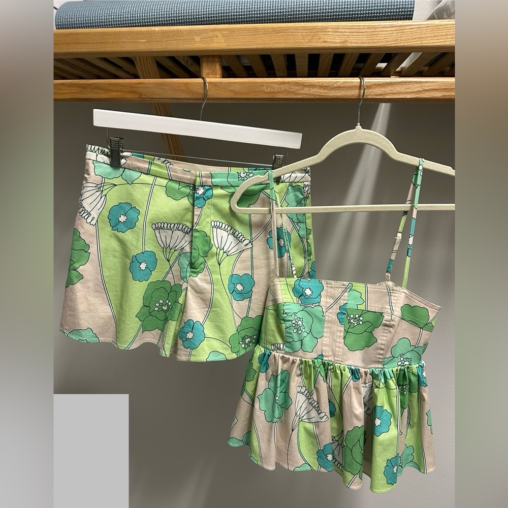 Hyacinth House Floral Green and Blue Two-Piece Set
